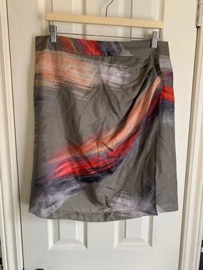 Apriori Silk Skirt Brushstroke Print luxury spring summer feminine flirty